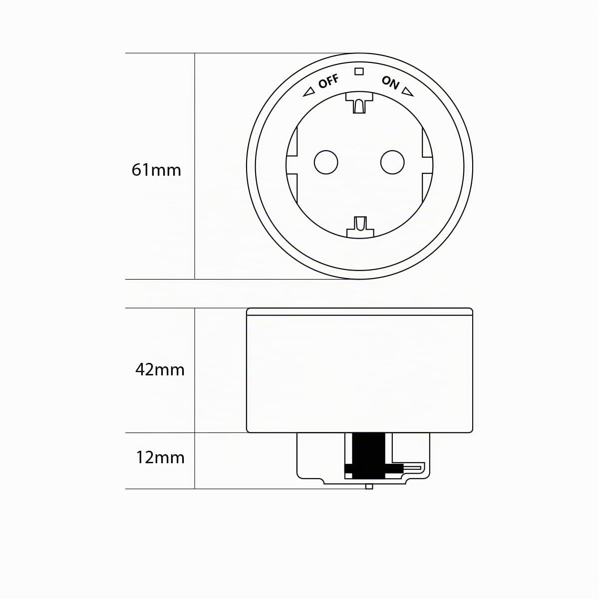 Sistema di guida per prese da 50 cm, con 2 prese Schuko e 1 modulo USB-A/C Power Track