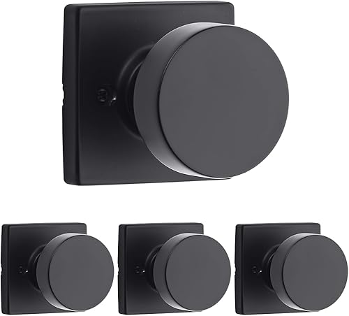 Vista 12 de Kwikset Pismo - Pomo de puerta ficticio, manija cuadrada de una sola cara para armarios, puertas dobles francesas y despensa, pomo de puerta