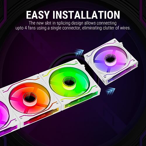 Image of Ant Esports Crystaflow 3 in 1 120mm ARGB Case Fan Kit with ARGB Controller, 2000 RPM, 58.23 CFM Airflow - White