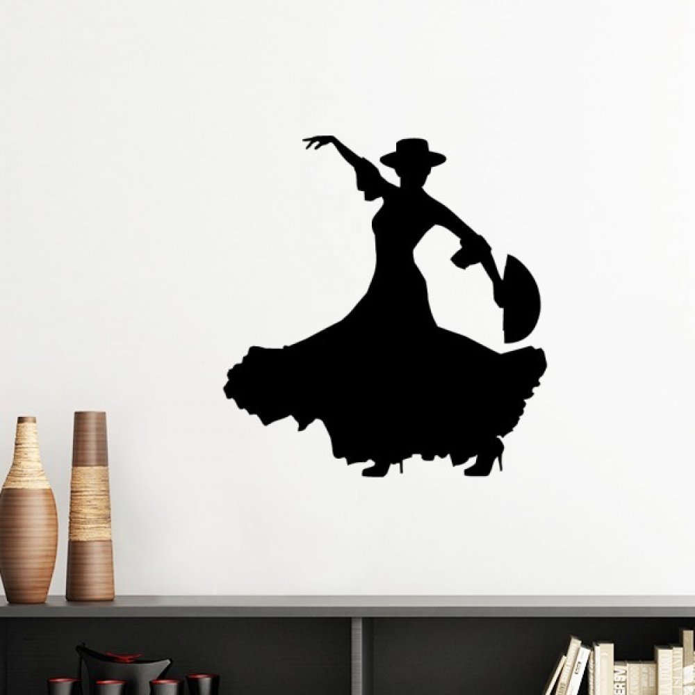 Autocollant Danseur Silhouette Blanc 30cm Décoration Murale Papier Peint DIY