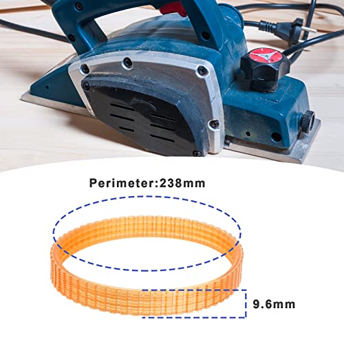 EMSea 5PCS Electric Planer Drive Belts Compatible with Mikita 1900B Electric Planer 9.6mm Width 238mm Circumference Polyurethane Toothed Belts - Image 3