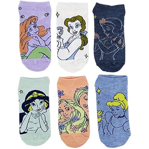 Disney Princess No Show Ankle Socks 6 Pack Cover