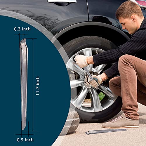 Tire Iron Spoons Changing Tire Lever Bar Set Repair Tool Kit Tyre Changer Remover Heavy Duty Metal Steel for Motorcycle Bike Scooter Bicycle Mower (2pc 11.7 INCH) - Image 5