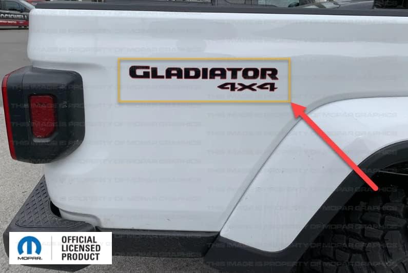 Miniatura 2 de Decal Mods Gladiator - Calcomanías gráficas para cabecera de 4 x 4 para Jeep WranglerGladiator JLJT (2019-2024) 392 bronce con contorno negro F392BO