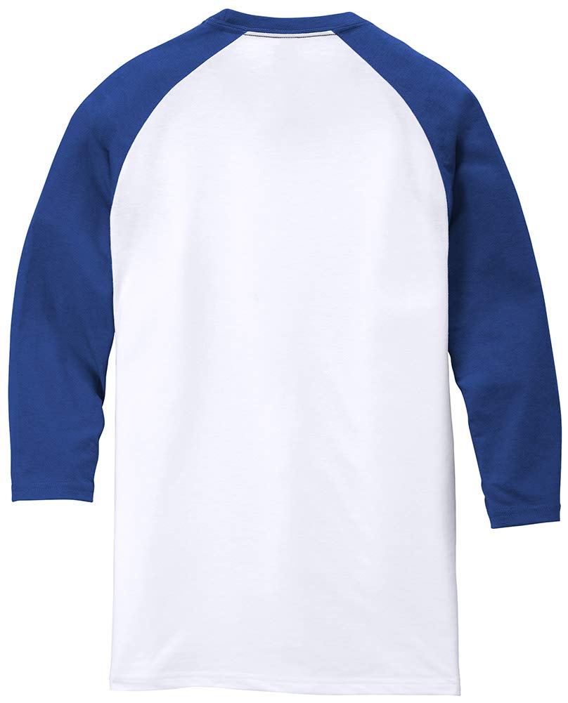 Joe's USA Men's 3/4 Raglan Baseball T-Shirt-L-DeepRoyal/White