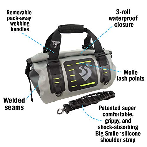 Seattle Sports LocoDry Andalé Roll Duff - 35L Navigator Waterproof Duffel Travel Bag, Gray/Black