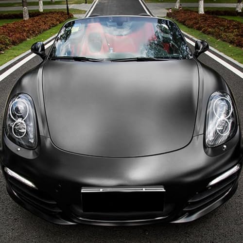 Pegatina autoadhesiva para coche negra, película mate cepillada de 50×100 cm 4