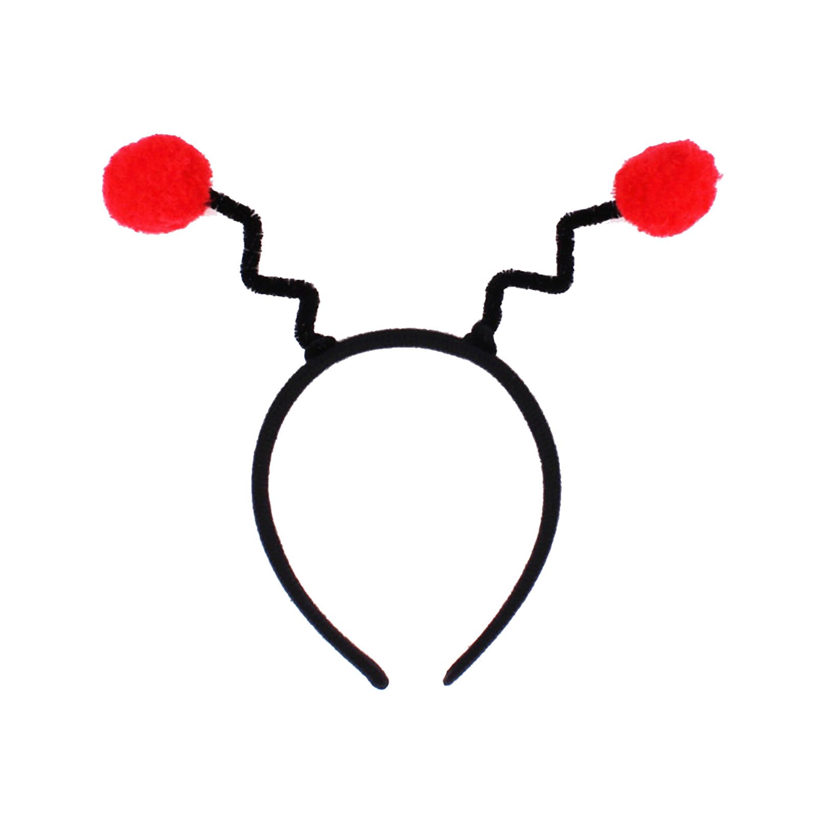 Maxtonser Cosplay Headband Antenna Shape Hair Hoop Plush Party Headpiece Childrens Day Stage Dancing Headband Unisex Caterpillar Red