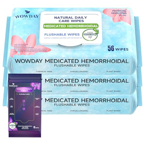 WowDay Flushable Hemorrhoid Wipes