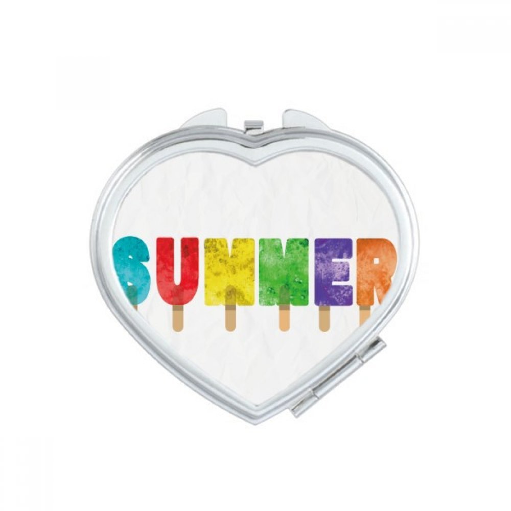 Miroir de poche mignon motifs popsicles pour retouches maquillage d'été