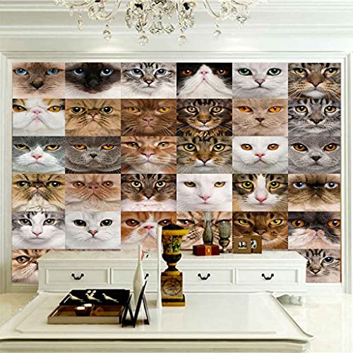 Papier Peint Canevas 3D Chat Impression d'Art Moderne pour Bureau