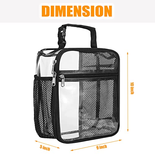 Oraben Stadium Approved Clear Lunch Bag For Work, See Through Plastic Lunch Box Reusable Small Lunchbox For Men And Women Children (Black) #TOP1