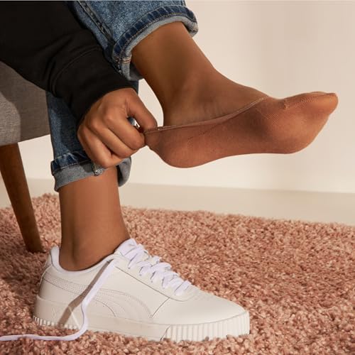 Image of Eedor No Show Socks Women - Low Cut Ankle, Non Slip | Breathable Cotton & Spandex, Flat Boat Line Invisible Socks with Silicone Heel Grips, for Flats, Heals, Loafers