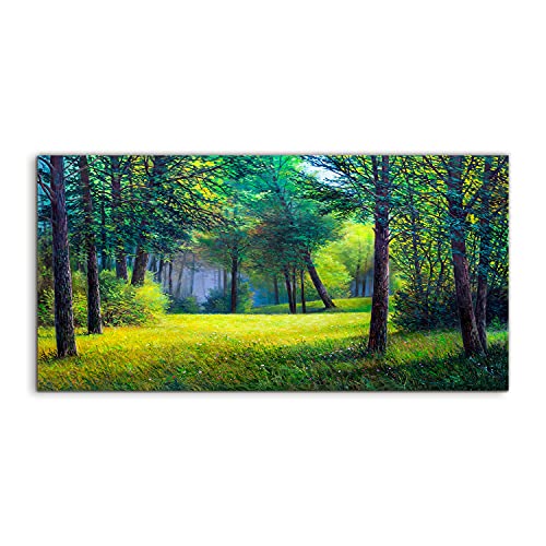 Tableau acryl forêt 100x50cm décoration murale pour salon et chambre