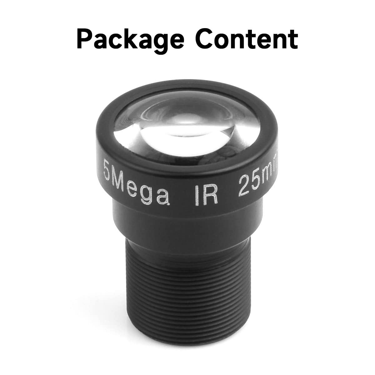 Waveshare M12 Long Focal Length Lens,5MP,25mm Focal Length,Large Aperture,Compatible with Raspberry Pi Camera M12