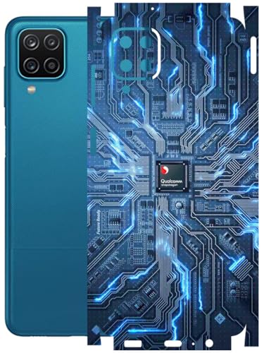 Image of AtOdds - Full Body Back Screen Guard Protector Film - Lamination Wrap Skin Sticker Compatible with Samsung Galaxy M12 | Scratchproof Matte Finish (Circuit)