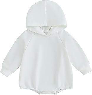 Infant Baby Boy Girl Fall Clothing Hoodies Sweatshirt Romper Plain Long Sleeve Onesie Outfit Winter Clothes