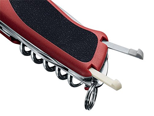 Victorinox Taschenmesser Ranger Grip 79 (12 Funktionen, Einhand-Feststellklinge) rot/schwarz & V4.0506.L Mantel, schwarz… – Bild 5