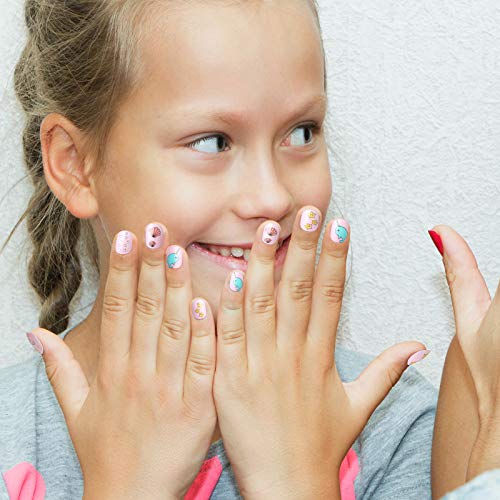 120 Pieces Girls Press On Nails Fake Nails Artificial Nails Children Full Cover Short False Fingernails For Girls Kids Nail Design Decoration, 5 Boxes (Animal Theme) #TOP5