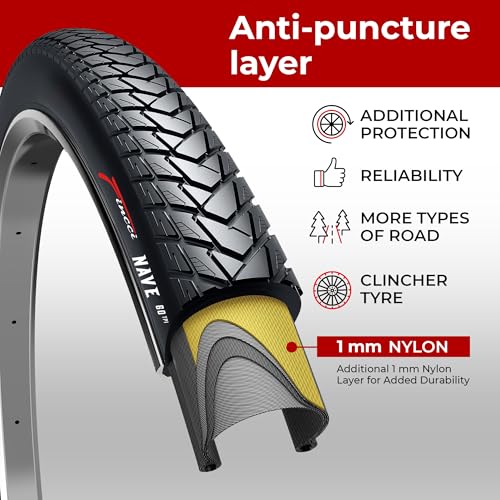 Image of 700x35c Commuter City Bike Tires - Foldable 37-622 with 1mm Anti Puncture | Folding 28 inch Bicycle Tyres, Accessories for Road, MTB, Hybrid and Touring Bikes, Front and Rear Replacement