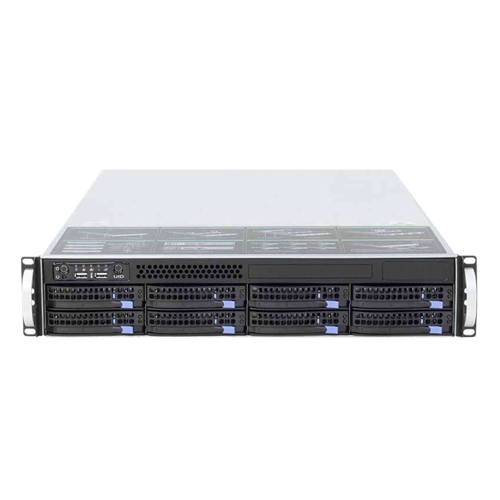 Głębokość 56 cm kompaktowa super ogromna pamięć 2U 560 8 wnęk płyta Hot Rack serwer obudowa 8 wnęk Hotswap 2U 560 mm obudowa (z płytą montażową SATA)