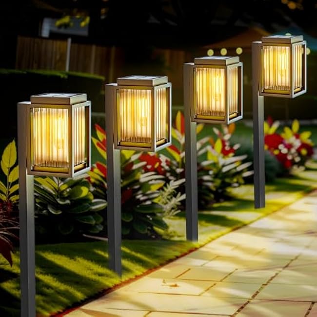 Solar Lights Solar Pathway Lights Outdoor Landscape Lighting Warm White