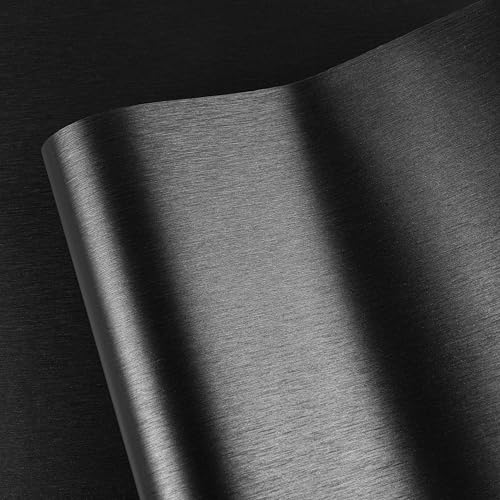 Abyssaly Black Refrigerator Wrap Peel and Stick Wallpaper