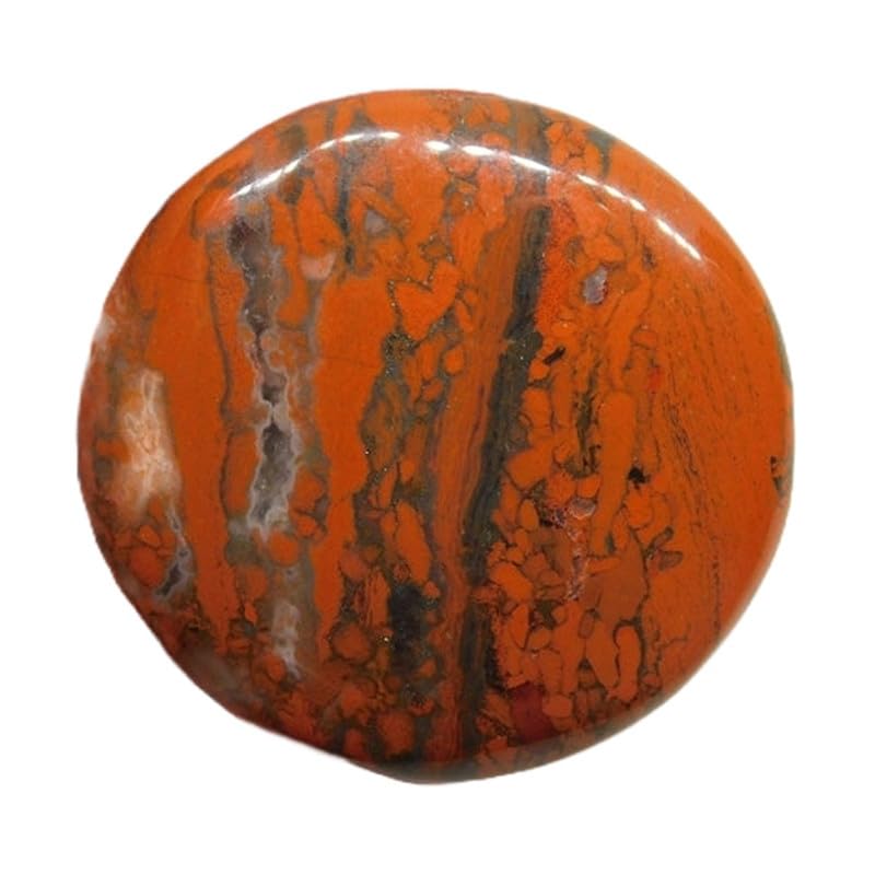 Jaspe rouge pour création de bijoux, pierre naturelle ronde de 41mm