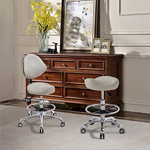 Kastele Ergonomic Saddle Stool Swivel Rolling Saddle Chair Hydraulic Adjustable Stool With Casters For Salon,Spa,Massage,Tattoo,Medical,Dental Hygienist,Kitchen #TOP1