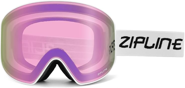 Zipline Podium XT Ski Goggles - No Fog Magnetic Lenses, Double Cylindrical Polycarbonate, Easy Lens Change