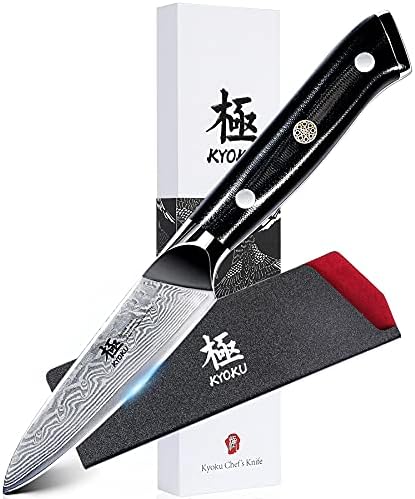 KYOKU Paring Knife - 3.5" - Shogun Series - Japanese VG10 Steel Core Damascus Blade - with Sheath & Case