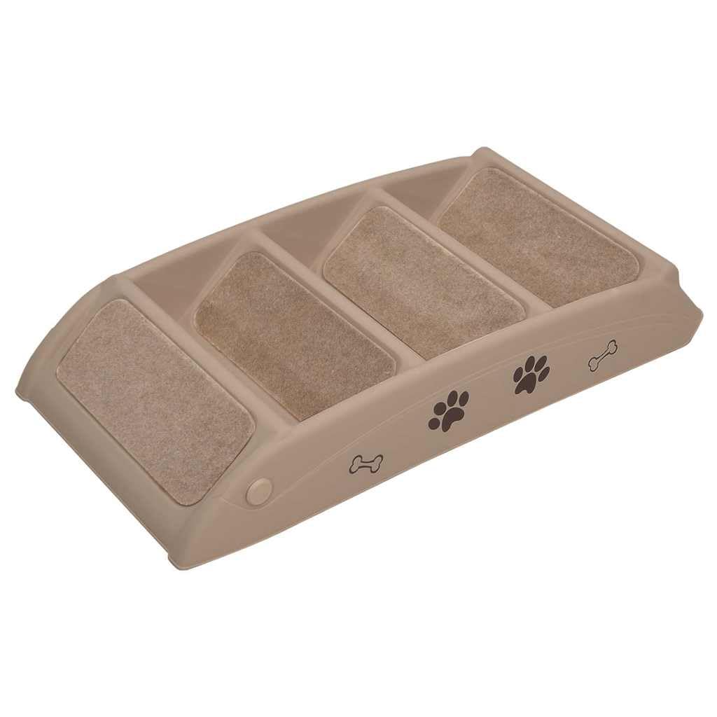 Scaletta pieghevole per cani, in polipropilene e feltro, 62 x 40 x 49,5 cm, antiscivolo, con gradini antiscivolo, ausilio per salire per cani, gatti, cuccioli, anziani, divano, letto, auto