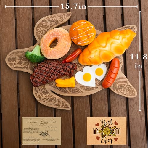 Tabla de cortar de madera con forma de tortuga miniatura 2