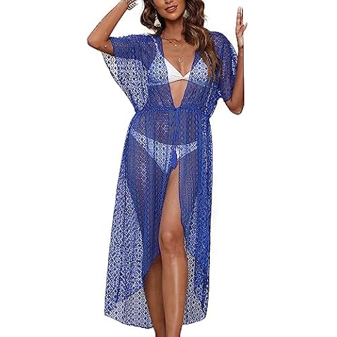 Codkkre Kimono Plage Femme Bleu Cover