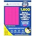 1,600 Label Outfitters Fluorescent Pink Color Labels, 1.75 x 0.5, 20 Sheets