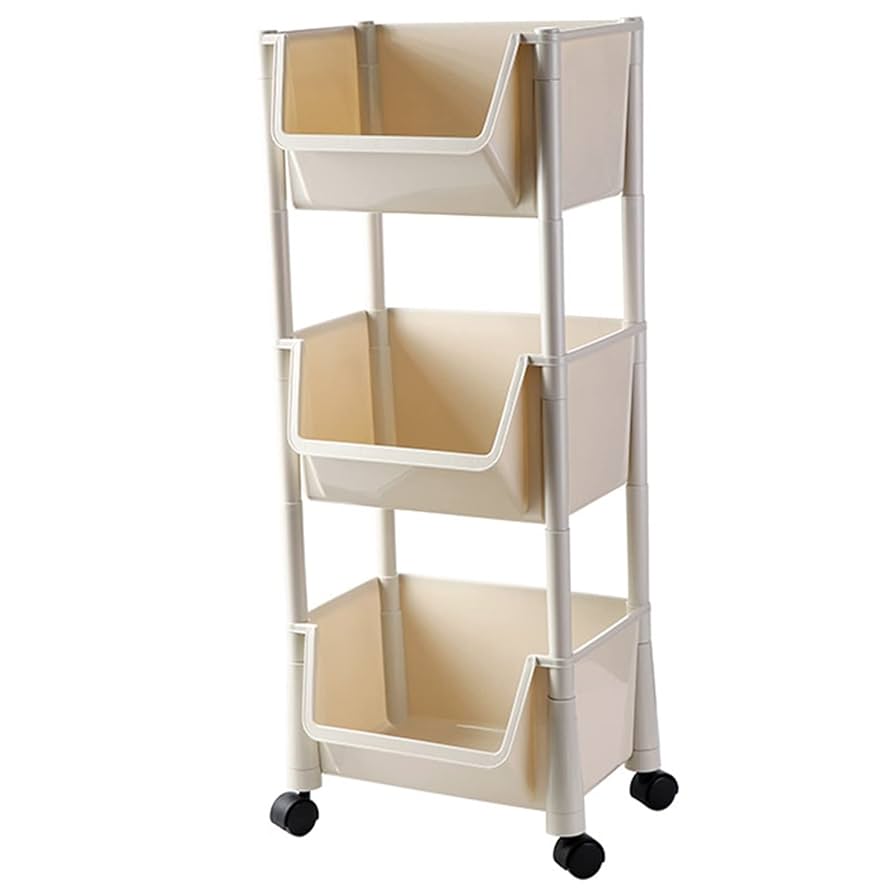 くるりんさん　下の棚 Amazon｜デスク下の2ティアフロアスタンディング本棚、 4つの