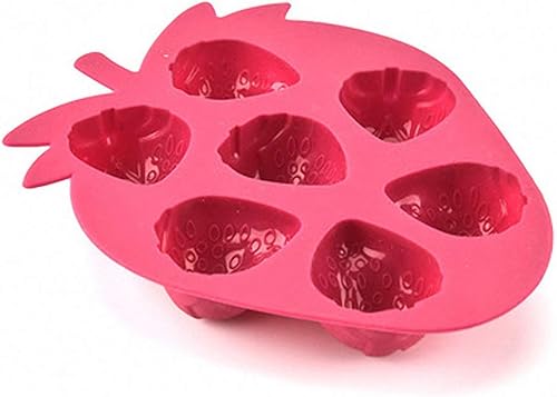 Miniatura 6 de Juego de 2 moldes de silicona para cubitos de hielo de fresa, juego de moldes de silicona para chocolate, dulces, pasteles, pasteles, jabón,