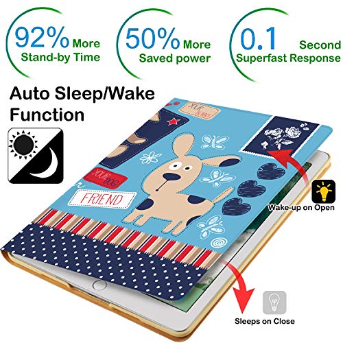 Image of DuraSafe Cases for iPad mini 5th Mini 4th Generation 7.9 Inch [ Mini 5 4 ] A2133 A1538 MK6K2HN /A MK6J2HN /A MK6L2HN /A MUQW2HN /A Ultra Slim Printed Smart PU Leather Flip Folio Book Cover - Puppy Friend