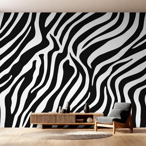 Genérico Papel Pintado Pared Cebra Papel Pintado Pared Dormitorio Rayas Cebra, Salon Tejido No Tejido Decoración del Hogar 150x105 W13