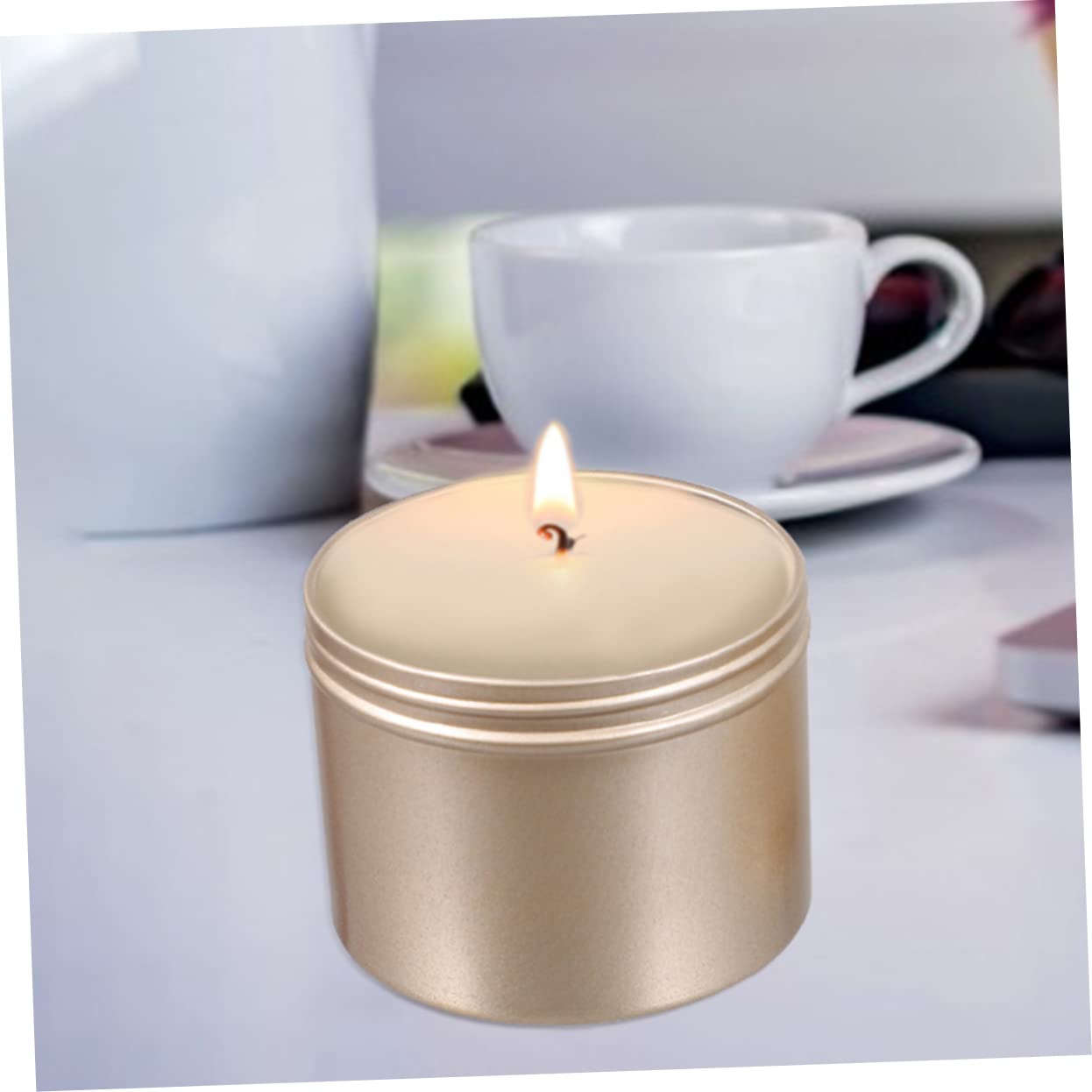 Angoily Candle Tin Containers Set 4 Small Jars for Candle Storage Aluminum Can Jars