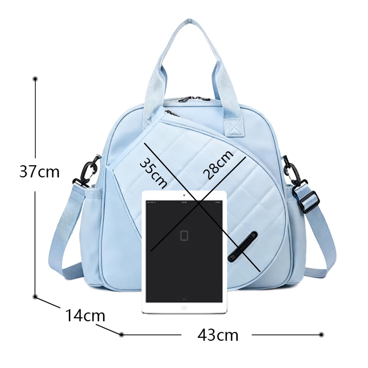 TentHome Paletero Padel Mujer Hombre Ligero, Bolsa para Padel y Tenis Impermeable, Raquetero Tenis Gran Capacidad, 22L