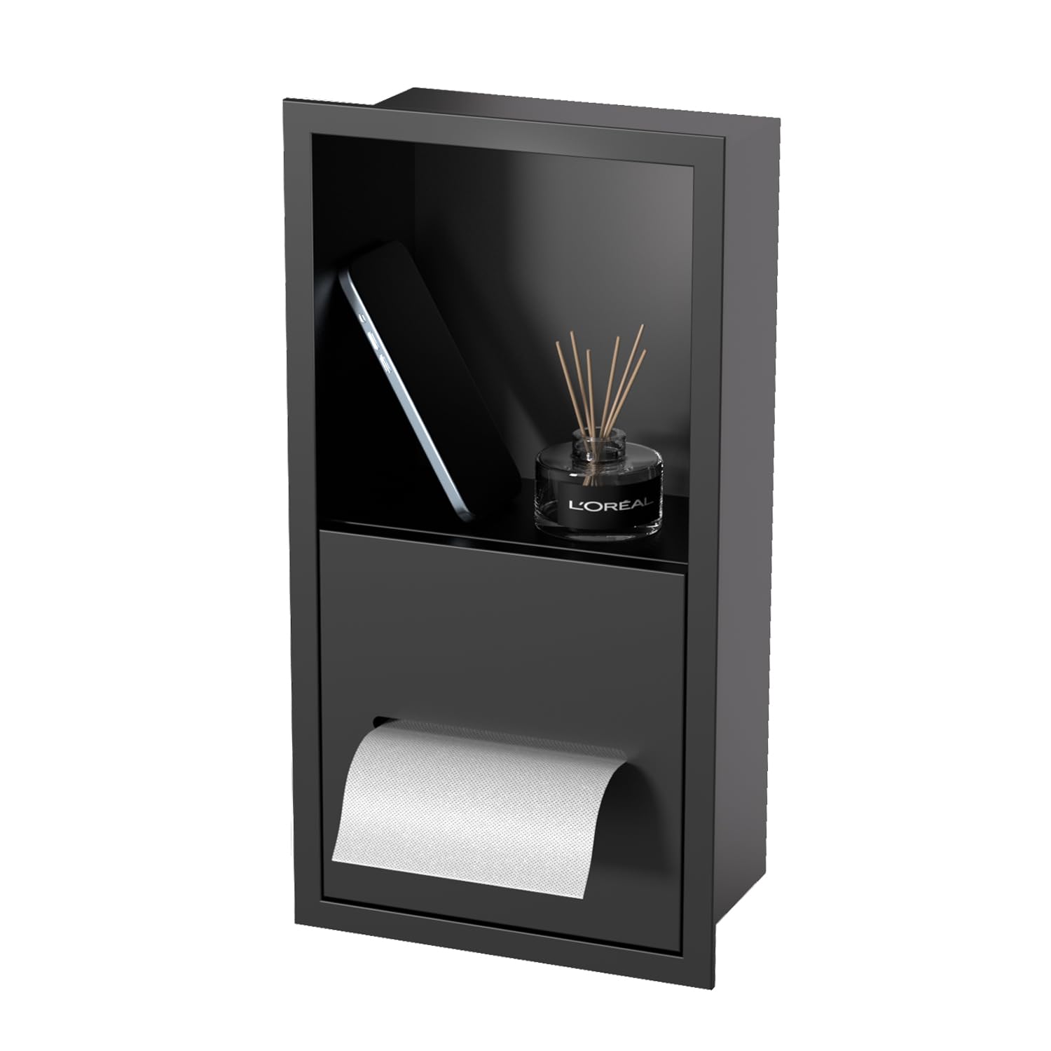 Amazon.com: Ikitraee Black Toilet Paper Holder with Recessed Wall