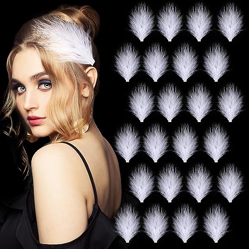 Geyoga 24 Pzs Pinzas para Cabello con Plumas Blancas - Accesorios Elegantes para Boda y Fiesta de Mujeres miniatura 1