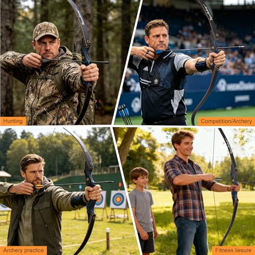 TOPARCHERY Bows 60 inch recurve Bow Wooden Archery Bow Hunting Bows for Adults Longbow-Right Hand Bow for Beginner Training Practice (35 lbs) - Thumbnail 5