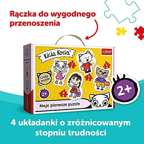 Trefl Wesoła Kicia Kocia Puzzle 4 w 1 Baby Classic z Grubego Kartonu dla Dzieci od 2 lat