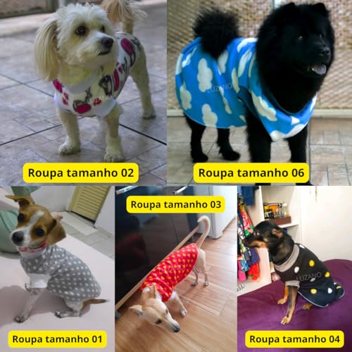 Roupa para Cachorro Roupas de Cachorros Roupinha Pet Cães Gato Soft Frio Inverno (Macho, Tamanho 3)