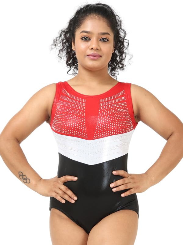 Image of IKAANYA Girls /Women Sleeveless Leotard - Ideal for Gymnastics, Dance, Yoga, Acrobatics or Performance (Toddlers, Kids, Adults)