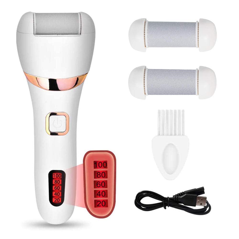 Lima para pies eléctrica Profesional removedor de Callos eléctrico USB Recargable Ipx7 a Prueba de Agua con 3 Cabezales de Rodillos Gruesos para Piel Muerta, Dura y Agrietada, Callos