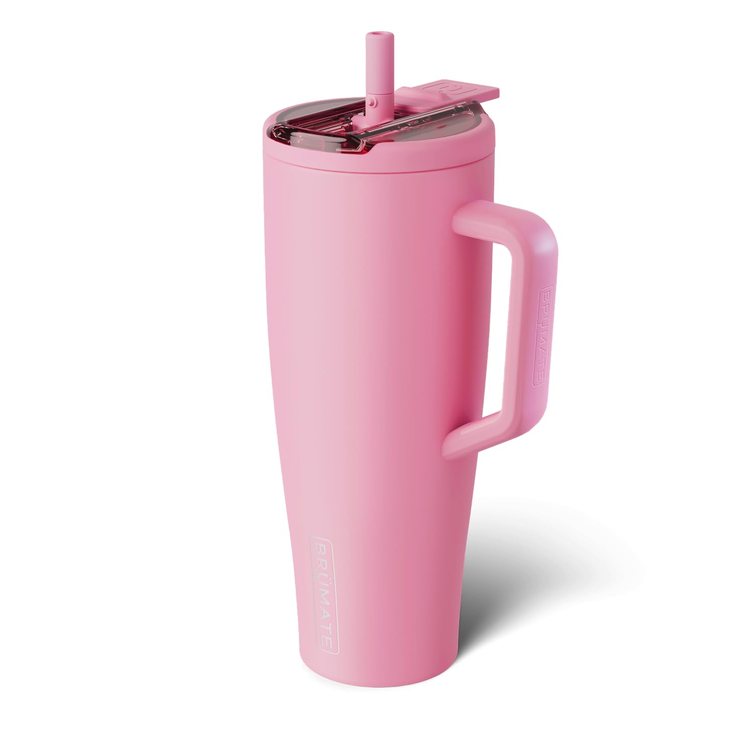 BrüMate Era Flip 40oz Tumbler with 100% Leakproof Covered Straw Lid | Hygienic Covered Straw | Insulated Stainless Steel Water Bottle with Handle | Cup Holder Friendly | BPA-Free (Primrose)