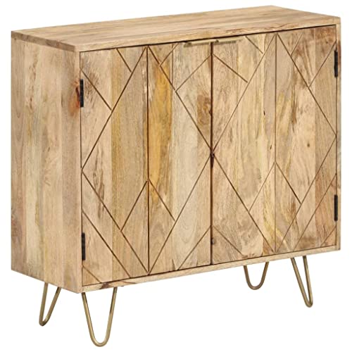 prissent Aparador de 80 x 30 x 75 cm, madera maciza de mango, estructura robusta, muebles de salón sólido, mueble para dormitorio, colocar objetos decorativos, macetas y plantas en maceta